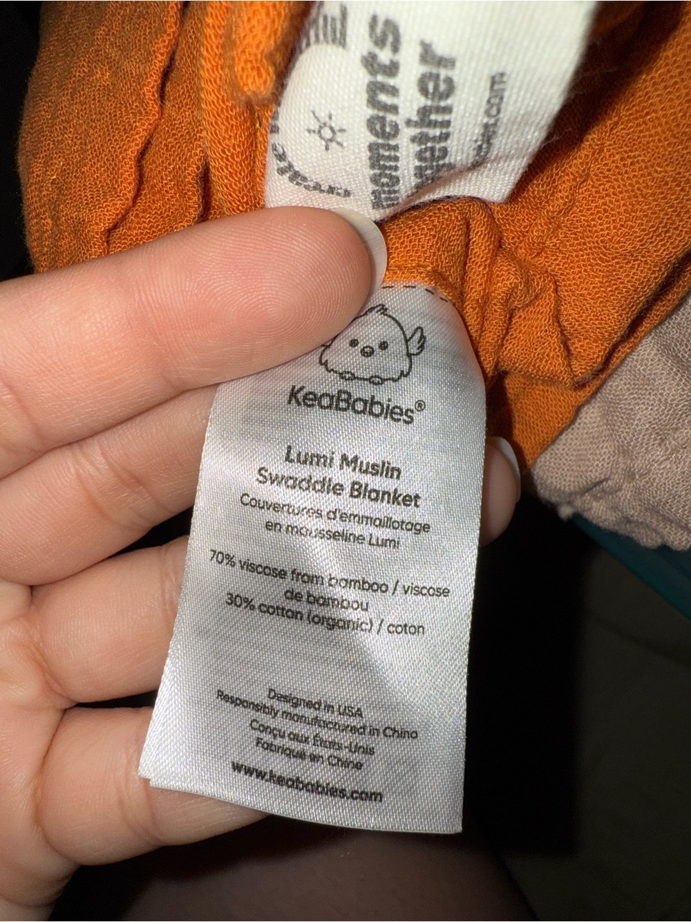 Swaddle Baby Blankets - Set of 4 (Rust, Taupe, Cocoa, Cream) - Picture 4 of 5